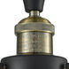 Franklin Restoration Stanton 1 Light 6 inch Black Antique Brass Semi-Flush Mount Ceiling Light, Franklin Restoration