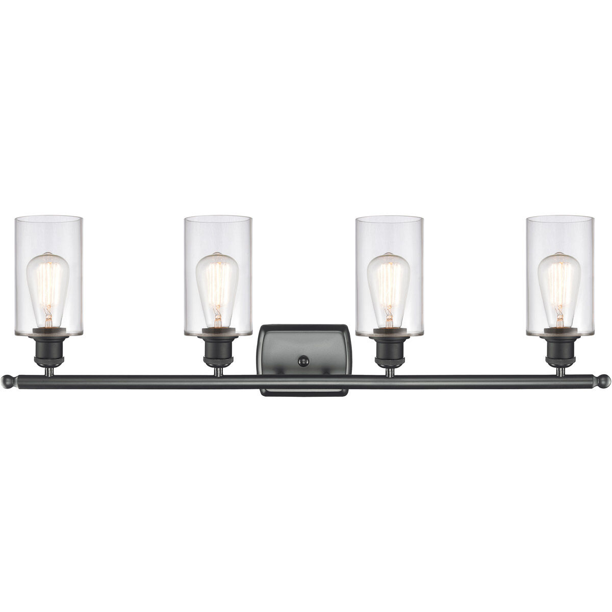 Ballston Clymer LED 36 inch Matte Black Bath Vanity Light Wall Light in Clear Glass, Ballston