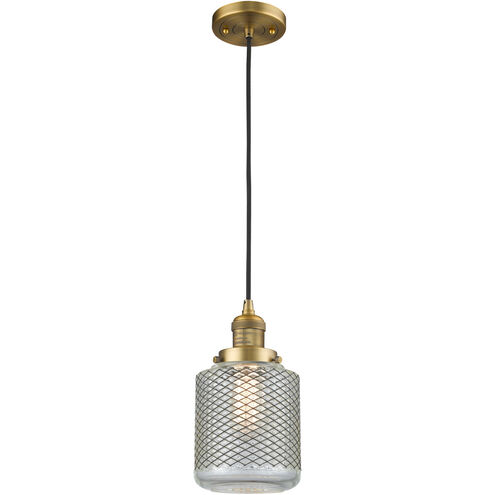 Franklin Restoration Stanton 1 Light 6 inch Brushed Brass Mini Pendant Ceiling Light, Franklin Restoration