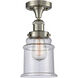 Franklin Restoration Canton 1 Light 6 inch Brushed Satin Nickel Semi-Flush Mount Ceiling Light in Seedy Glass, Franklin Restoration