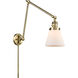 Small Cone 30 inch 3.50 watt Antique Brass Swing Arm Wall Light, Franklin Restoration