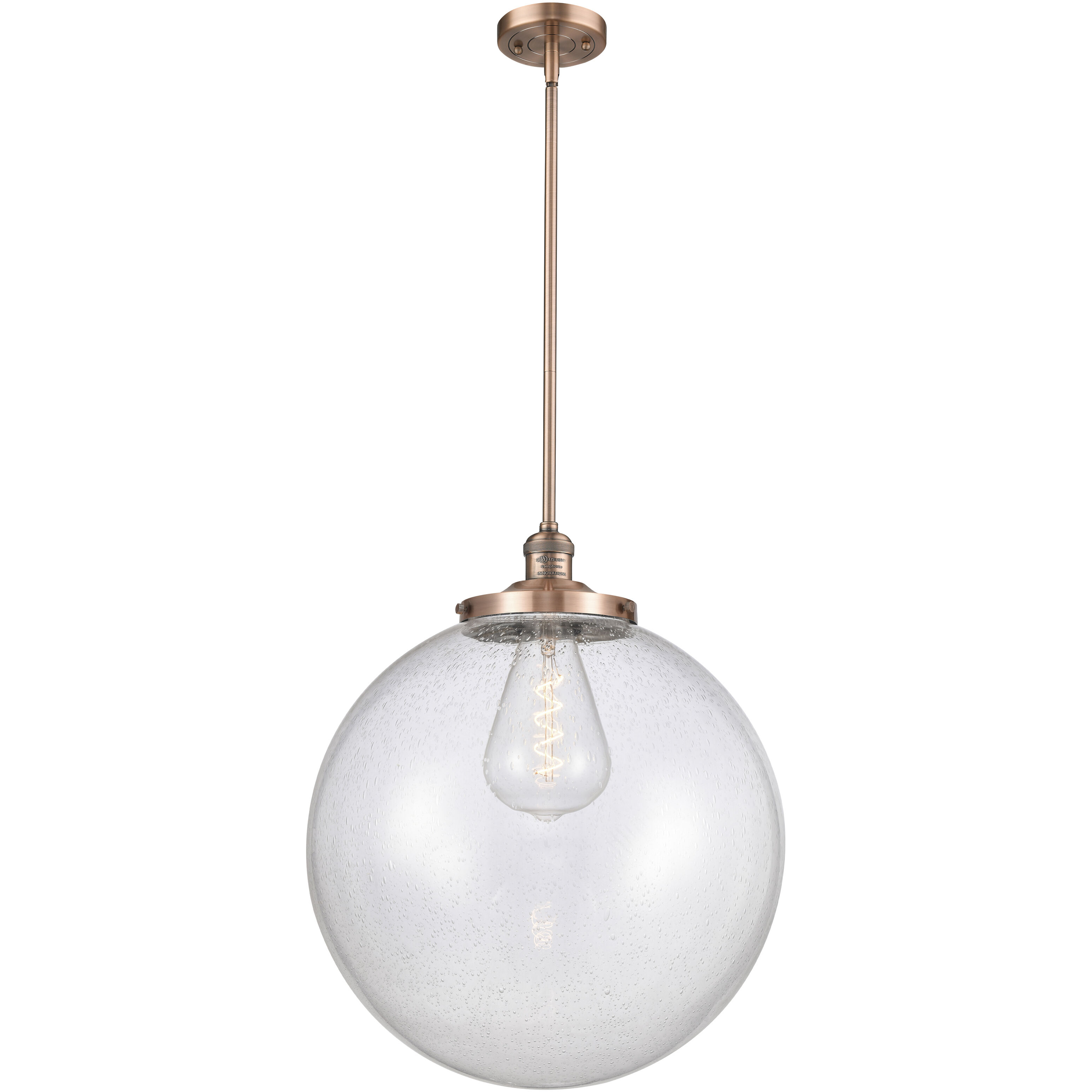 Franklin Restoration Beacon 1 Light 18 inch Antique Copper Pendant Ceiling Light in Incandescent, Seedy