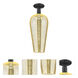 Chelsea 1 Light 8 inch Matte Black Semi-Flush Mount Ceiling Light in Mercury Deco Swirl Glass