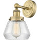 Fulton Sconce Wall Light in Brushed Brass, Clear