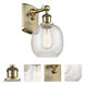 Ballston Belfast 1 Light 6 inch Antique Brass Sconce Wall Light in Incandescent, Clear Crackle Glass, Ballston