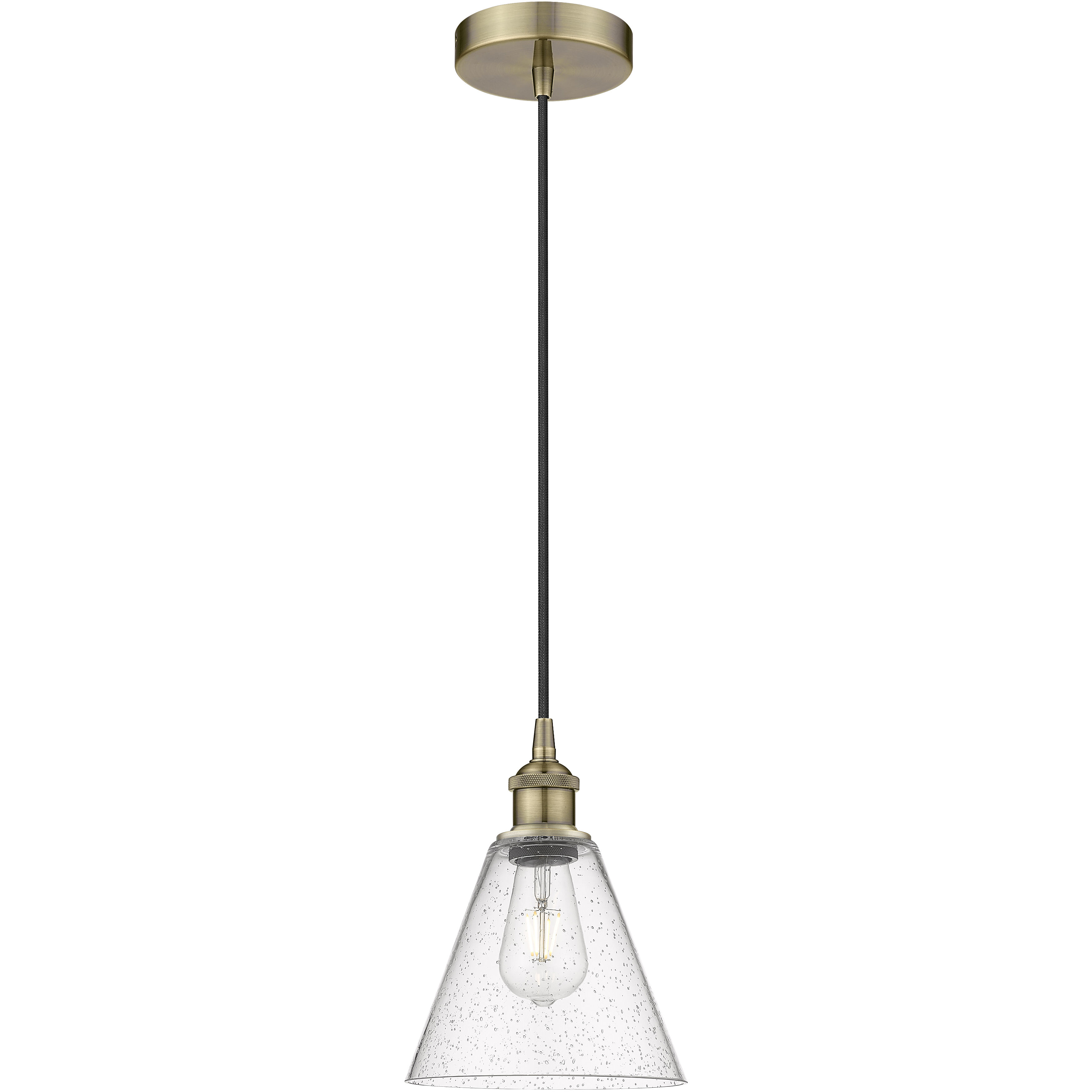 Berkshire 1 Light 8 inch Antique Brass Mini Pendant Ceiling Light