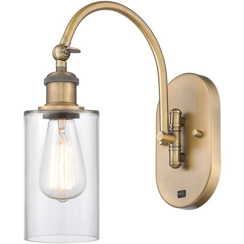 Ballston Clymer LED 5.3 inch Brushed Brass Sconce Wall Light in Clear Glass
