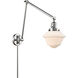 Small Oxford 30 inch 3.5 watt Polished Chrome Swing Arm Wall Light in Matte White Glass, Franklin Restoration