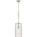 Wexford 1 Light 8 inch Brushed Satin Nickel Mini Pendant Ceiling Light in Clear Basket Weave Glass