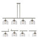 Ballston Large Bell 4 Light 48 inch Polished Nickel Island Light Ceiling Light in Seedy Glass