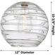 Edison Athens Deco Swirl 1 Light 12 inch Black Antique Brass Cord Hung Mini Pendant Ceiling Light