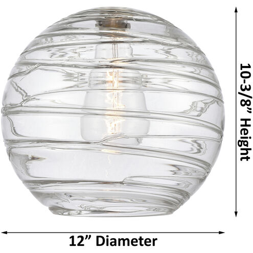Edison Athens Deco Swirl 1 Light 12 inch Polished Chrome Mini Pendant Ceiling Light