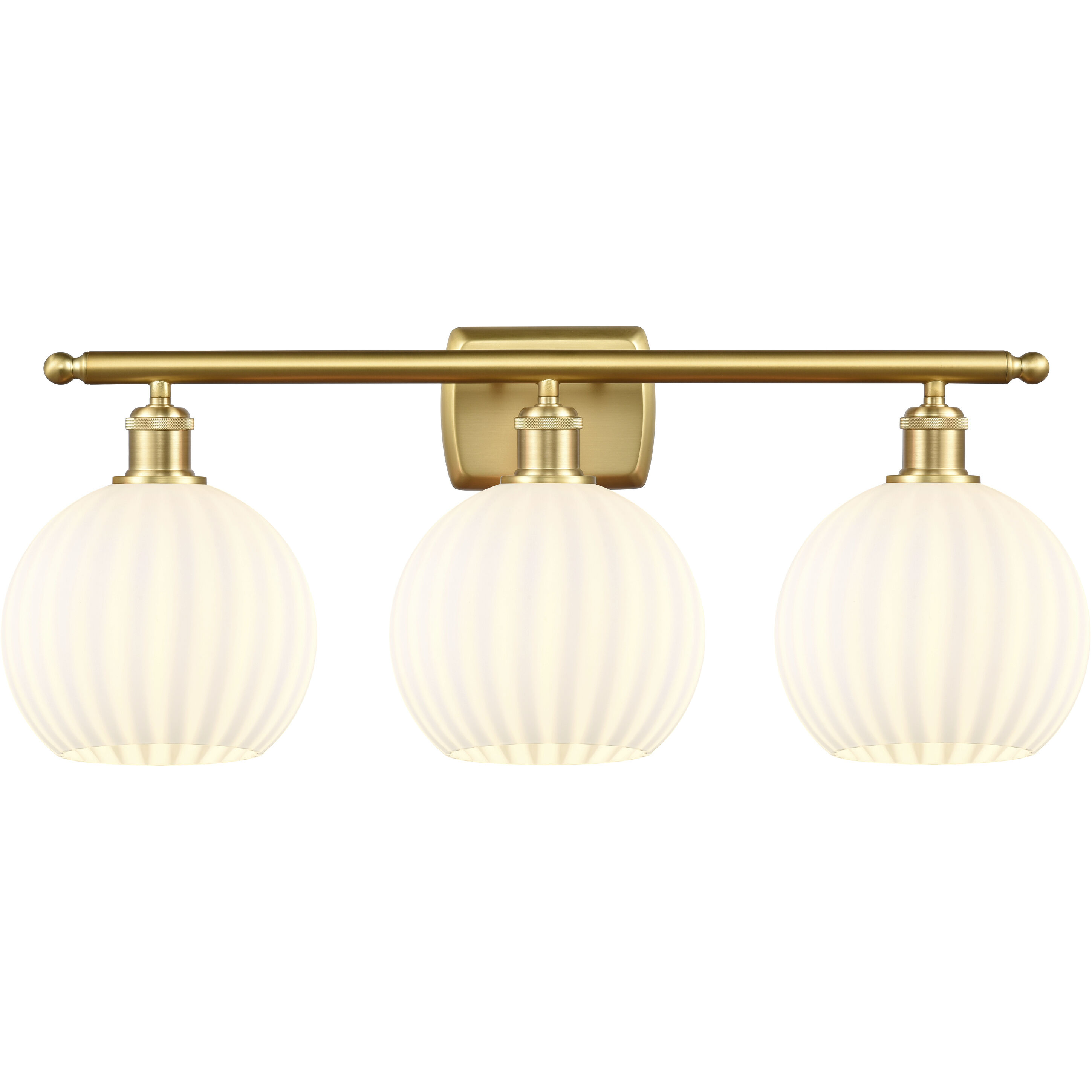 Ballston White Venetian 3 Light 28 inch Satin Gold Bath Vanity Light Wall Light