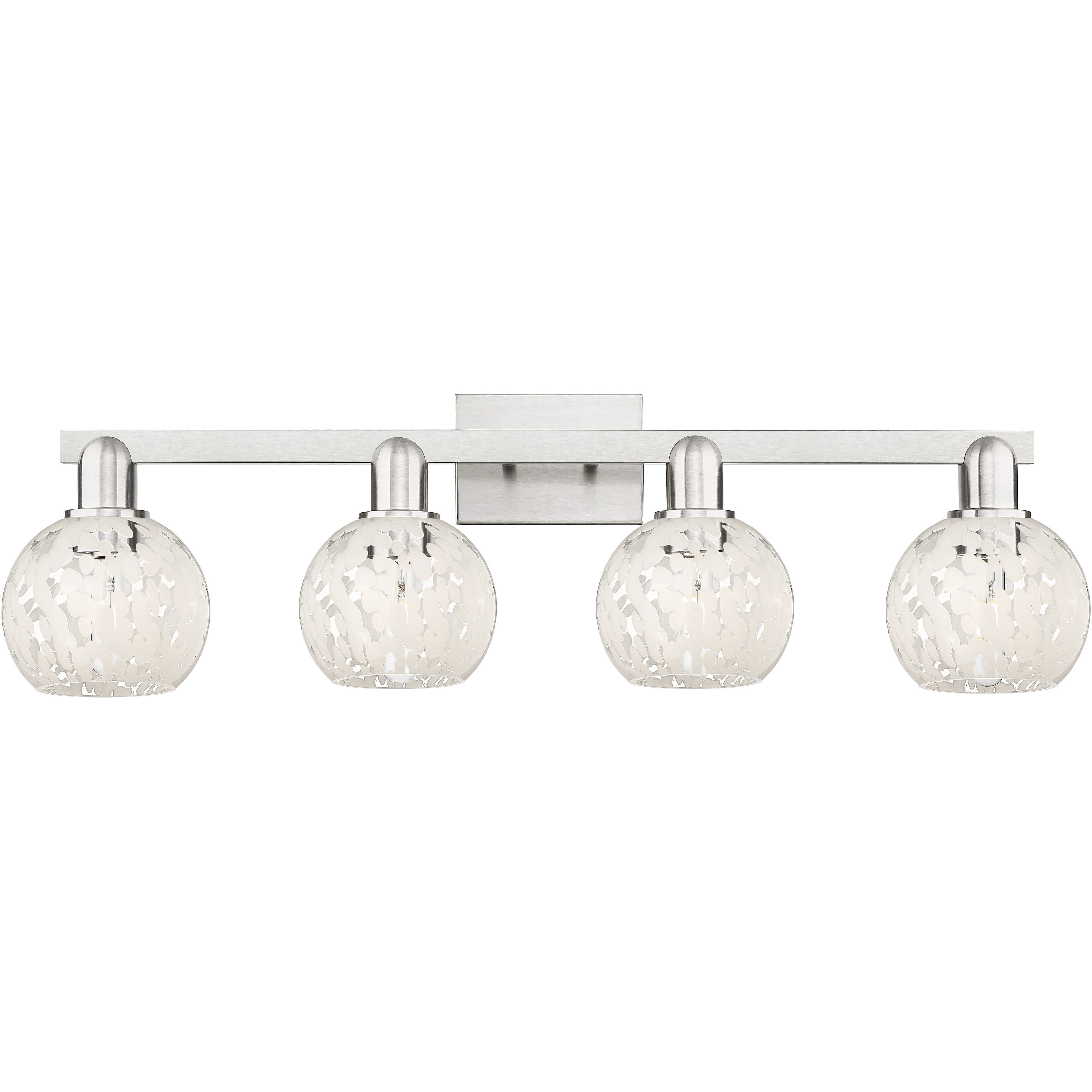 Arcadia White Mouchette 4 Light 33.00 inch Bathroom Vanity Light