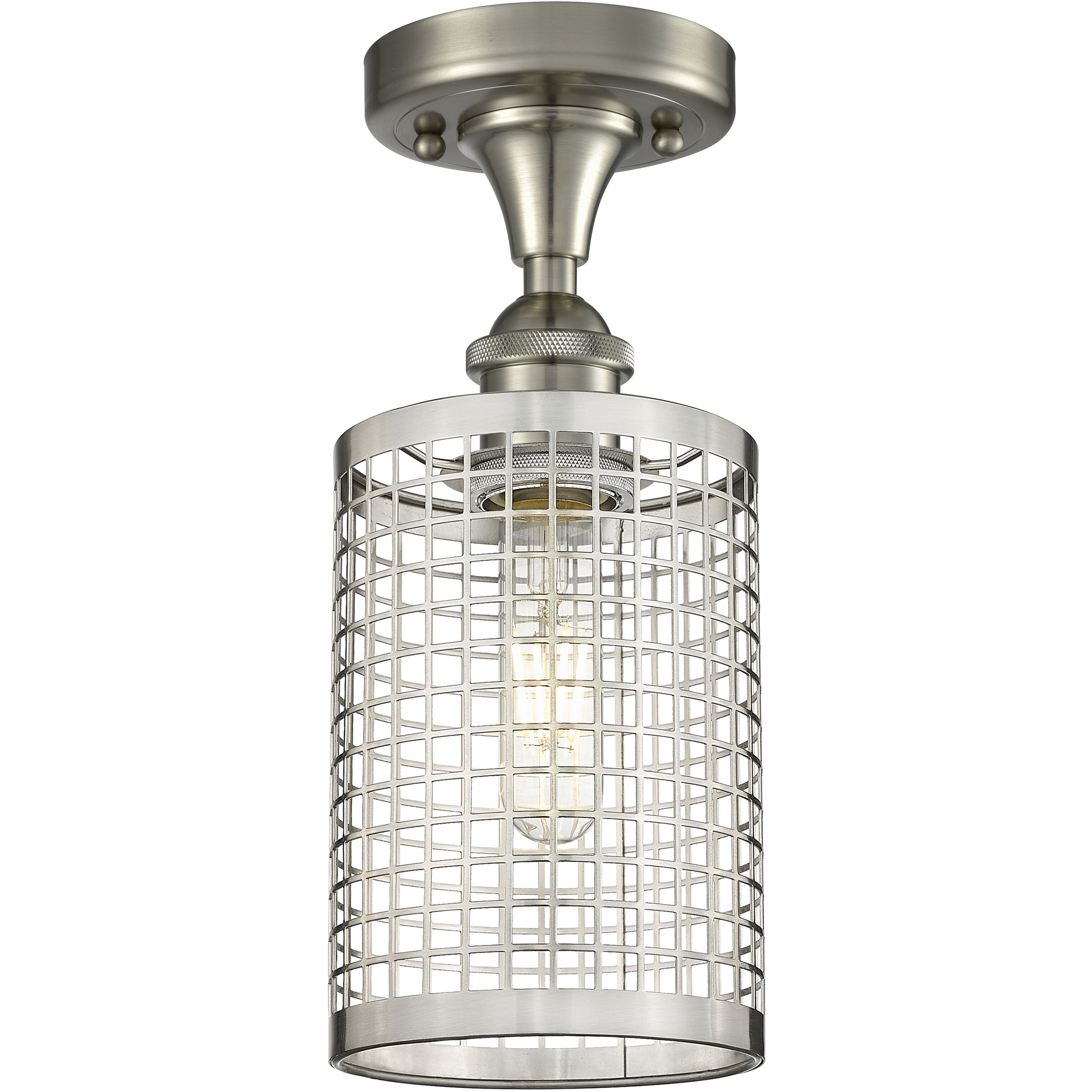 Nestbrook 1 Light 5 inch Satin Nickel Semi-Flush Mount Ceiling Light