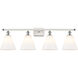 Ballston Ballston Cone LED 38 inch White and Polished Chrome Bath Vanity Light Wall Light in Matte White Glass