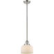 Franklin Restoration Bell LED 8 inch Polished Nickel Mini Pendant Ceiling Light in Matte White, Franklin Restoration
