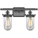 Austere Kingsbury LED 16 inch Matte Black Bath Vanity Light Wall Light in Clear Glass, Austere