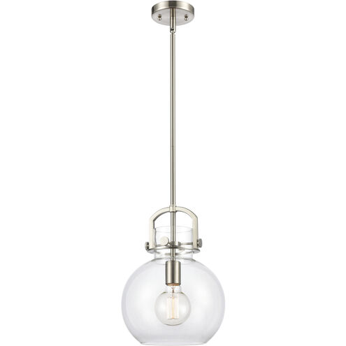 Downtown Urban Newton Sphere 1 Light 10 inch Satin Nickel Mini Pendant Ceiling Light in Clear