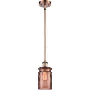 Ballston Candor LED 5 inch Antique Copper Pendant Ceiling Light in Toffee Waterglass, Ballston