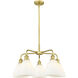 Bristol Glass 5 Light 25.5 inch Satin Gold Chandelier Ceiling Light in Matte White Glass