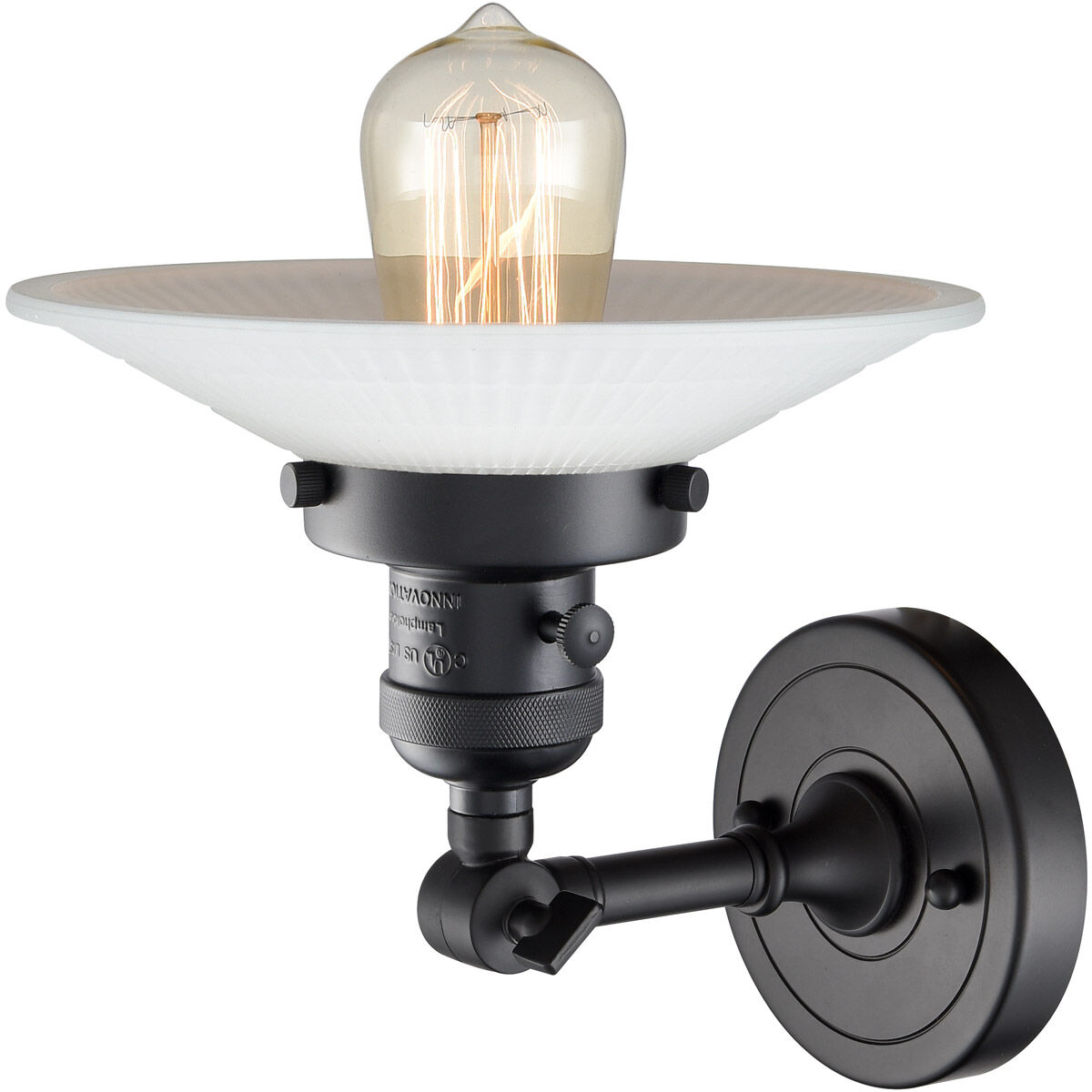 Franklin Restoration Halophane LED 9 inch Matte Black Sconce Wall Light, Franklin Restoration