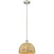 Edison Woven Rattan 1 Light 12.00 inch Mini Pendant