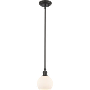 Ballston Concord LED 6 inch Matte Black Mini Pendant Ceiling Light in Matte White Glass