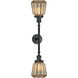 Franklin Restoration Chatham 2 Light 16 inch Matte Black Bath Vanity Light Wall Light in Mercury Glass, Franklin Restoration