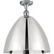 Edison Metal Bristol 1 Light 16 inch Polished Chrome Semi-Flush Mount Ceiling Light