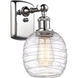Ballston Belfast LED 6 inch Polished Chrome Sconce Wall Light in Deco Swirl Glass