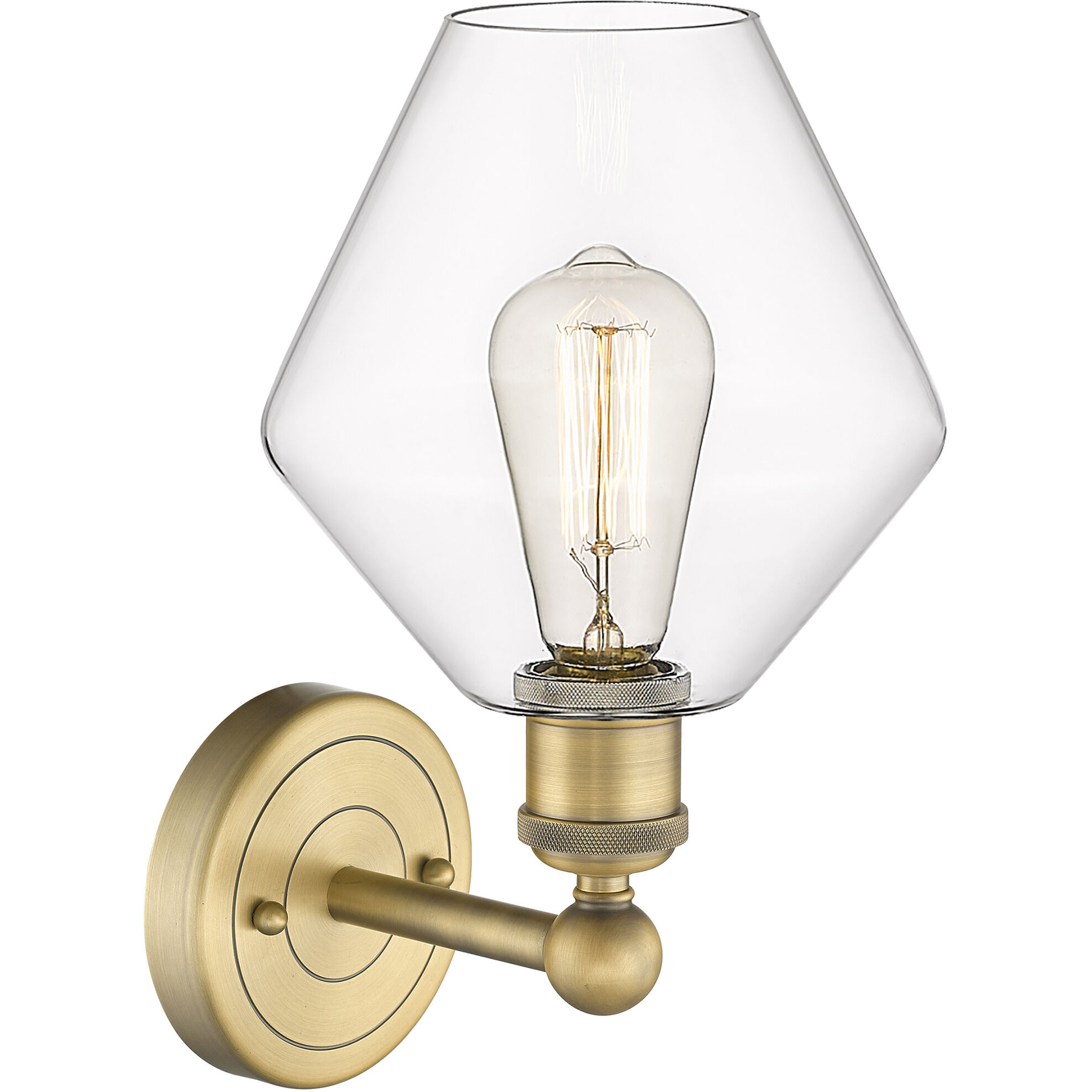 Cindyrella Sconce Wall Light in Brushed Brass, Clear