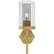 Downtown Urban Blakeley Wallchiere Wall Light in Brushed Brass, Light Smoke Glass