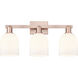 Arcadia Bella 3 Light 24.5 inch Antique Copper Bath Vanity Light Wall Light in White