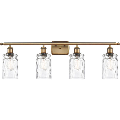 Ballston Candor 4 Light 36 inch Brushed Brass Bath Vanity Light Wall Light in Clear Waterglass, Ballston