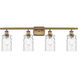 Ballston Candor 4 Light 36 inch Brushed Brass Bath Vanity Light Wall Light in Clear Waterglass, Ballston