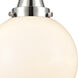 Franklin Restoration Beacon LED 8 inch Polished Chrome Mini Pendant Ceiling Light in Matte White Glass
