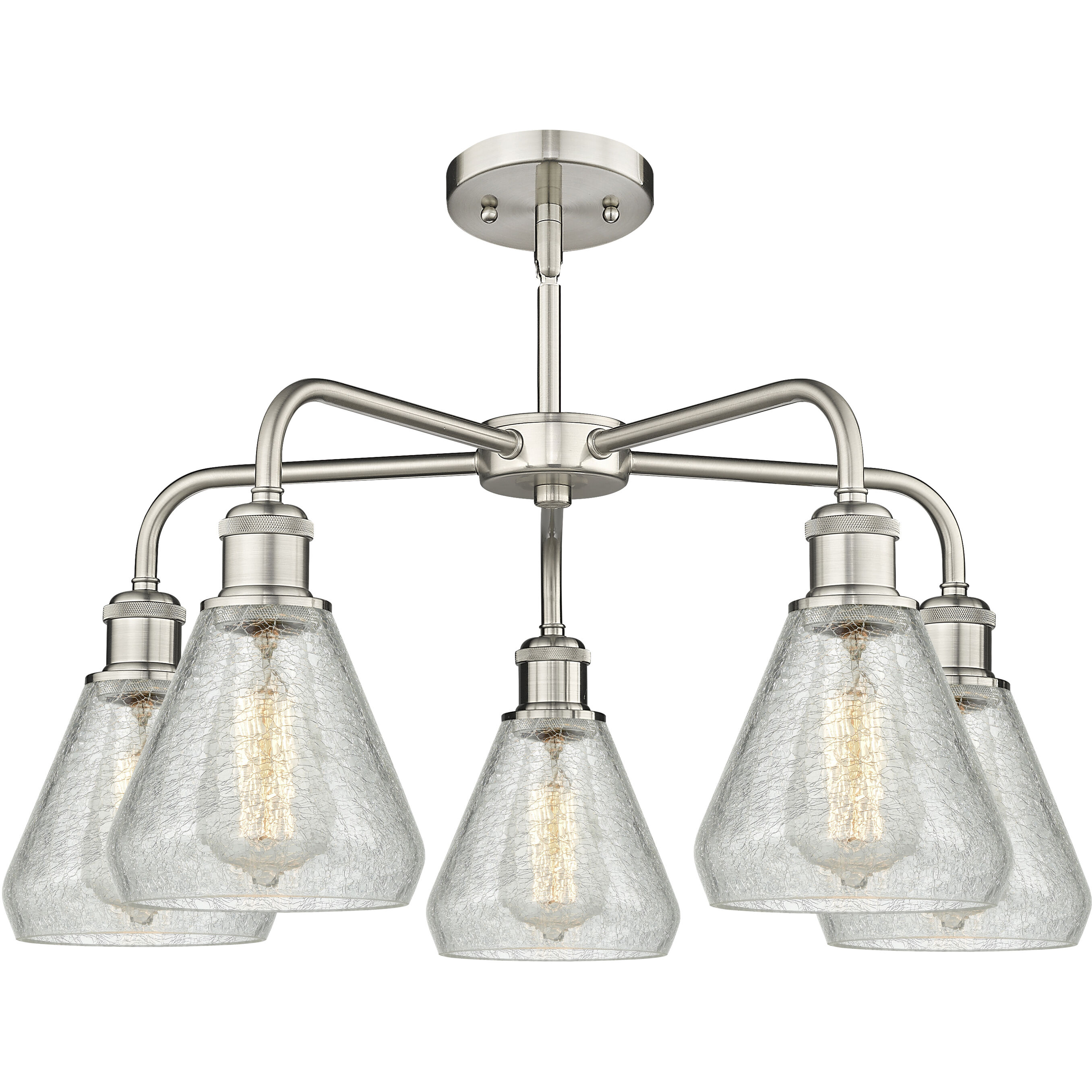 Conesus 5 Light 24 inch Satin Nickel Chandelier Ceiling Light
