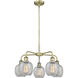 Belfast 5 Light 24 inch Antique Brass Chandelier Ceiling Light in Clear Crackle