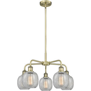 Belfast 5 Light 24 inch Antique Brass and Clear Crackle Chandelier Ceiling Light