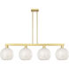 Arcadia White Mouchette Island Light Ceiling Light in Satin Gold