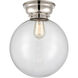 Aditi XX-Large Beacon LED 12 inch Polished Nickel Flush Mount Ceiling Light in Clear Glass, Aditi