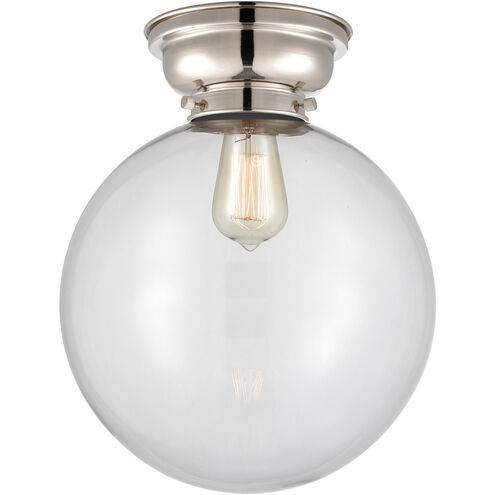 Aditi XX-Large Beacon LED 12 inch Polished Nickel Flush Mount Ceiling Light in Clear Glass, Aditi