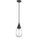 Malone 1 Light 6 inch Matte Black Pendant Ceiling Light in Clear Glass