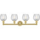 Norfolk 4 Light 32.75 inch Satin Gold Bath Vanity Light Wall Light in Clear