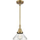 Franklin Restoration Caden LED 8 inch Brushed Brass Mini Pendant Ceiling Light in Clear Glass