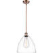 Ballston Dome 1 Light 12 inch Antique Copper Mini Pendant Ceiling Light in Clear Glass