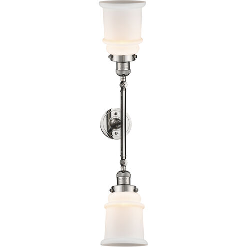 Franklin Restoration Canton 2 Light 17 inch Polished Nickel Bath Vanity Light Wall Light in Matte White Glass, Franklin Restoration