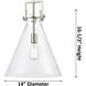 Downtown Urban Newton Cone 1 Light 14 inch Champagne Bronze Pendant Ceiling Light in Mercury