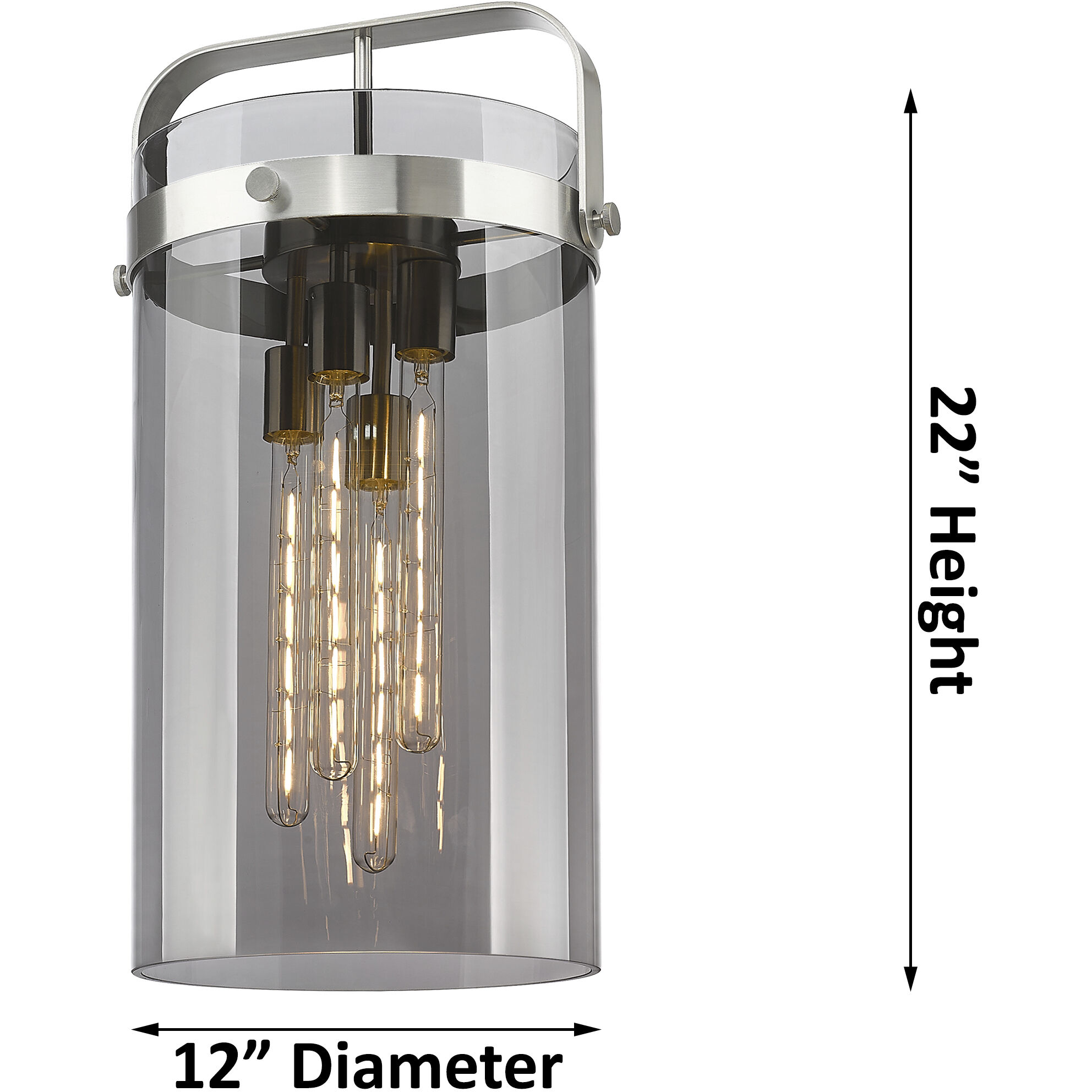 Pilaster 4 Light 13.38 inch Matte Black Pendant Ceiling Light in Clear Glass